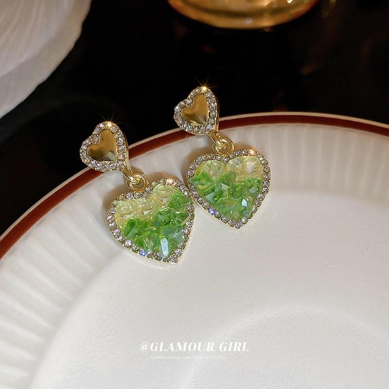 GemChic Women's Earrings Trendy Ear Stud Needle Gradient Imitation Gem High-Grade Earrings Exquisite Birthday Christmas Jewelry Gift