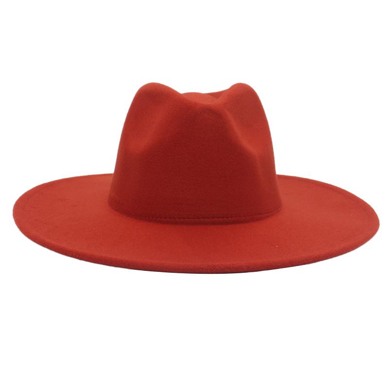 Big Brim Solid Color Cashmere Felt Hat Jazz Hat French Top Hat