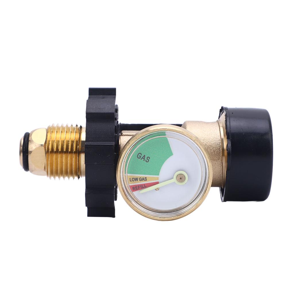 100lb LP Tank Adapter met Manometer 0 tot 100lb Converteert Pol naar Qcc1 Type 1 LP Tank Ventiel voor RV Camper Aanhanger