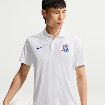 Nike Dri FIT Victory Polo Shirts Men s White/Sports Royal Blue Lapel M XS