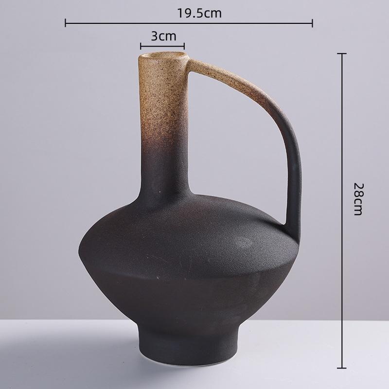 Blumenvase Retro Keramikflasche Ofen-verändert Farbverlauf Porzellangefäße Blumentopf Keramikvase Heimdekorationszubehör
