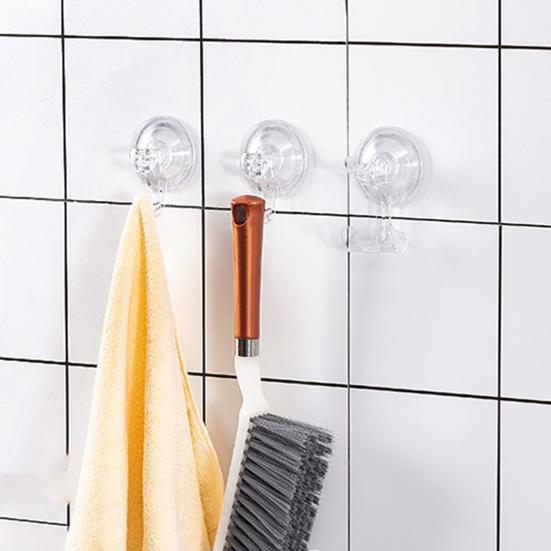 1 Set Wall Hook Traceless Wall Mounted Acrylic Washing Cloth Door Hanger for Bedroom