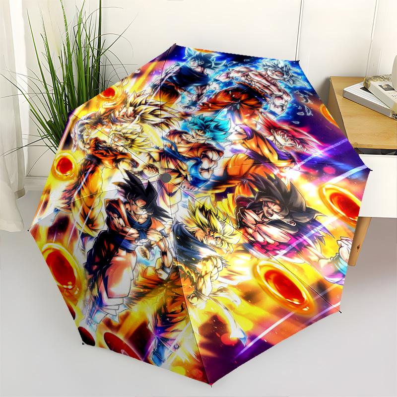 1 PC Automatic Folding Umbrella - Dragon Ball Super Pattern Portable Foldable Design With 8 Ribs Christmas Birthday Gifts