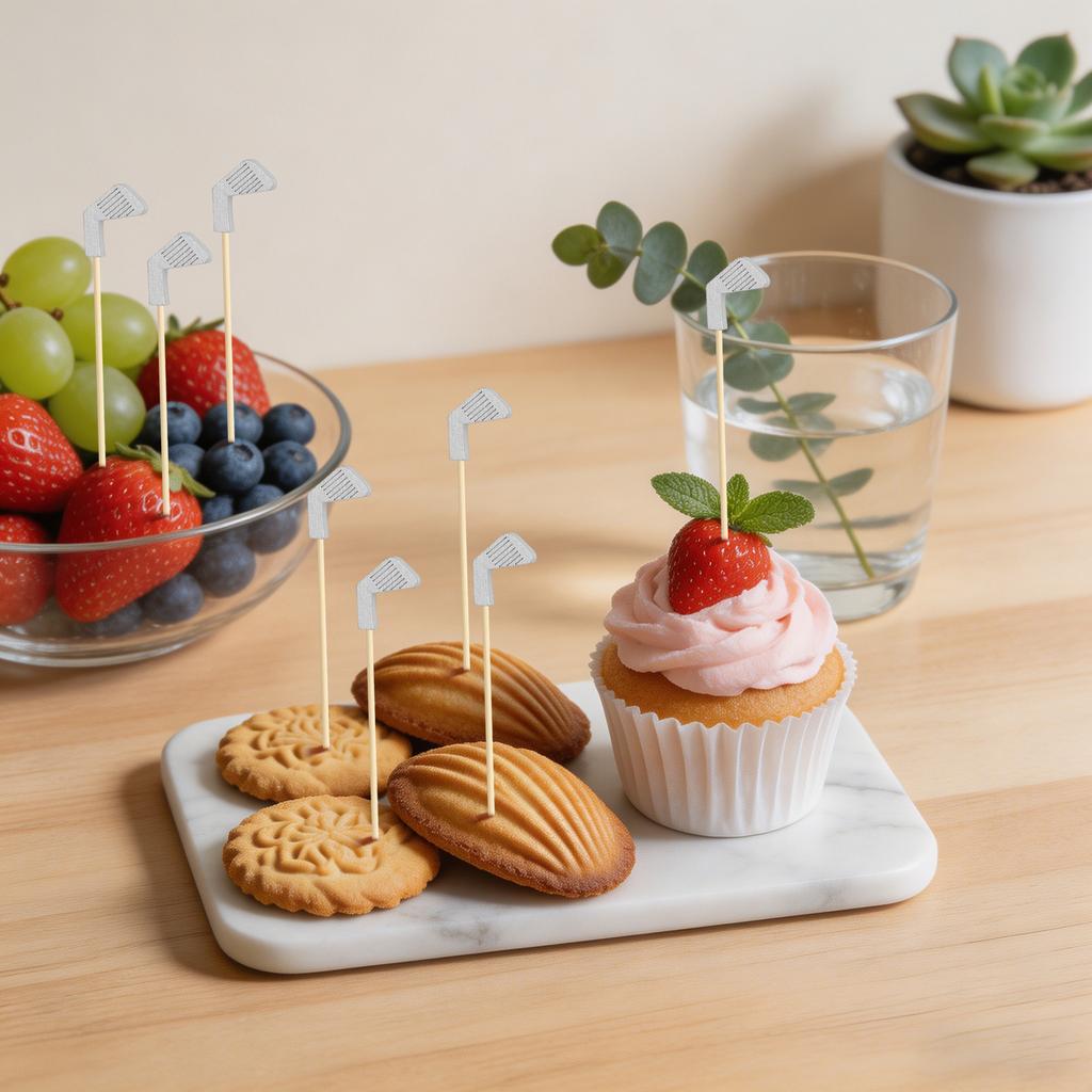 Golf Club Fruit  Baking Cake Decoration Toothpick Dessert Juice Drink Decoration
