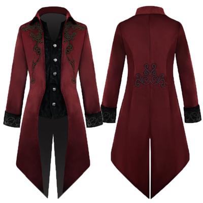 Medieval Vintage Tailcoat Jacket Men Renaissance Vampire Gothic Victorian Frock Coat Halloween Costume