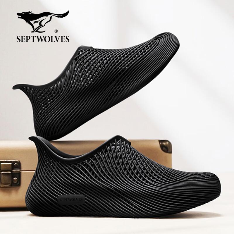SEPTWOLVES Herren Sommer 2026 Atmungsaktive 3D-bedruckte Schlupf-Sandalen