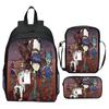 Gorillaz UK Virtual Band Printed Cartoon Backpack 3-Piece Set School Bag Lightweight Large Capacity