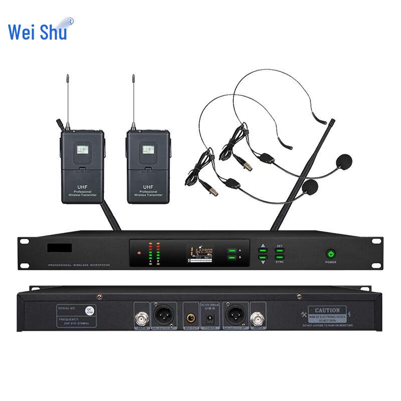 Weishu TD-2LG True Diversity Dual Wireless Headset Microphone System (CN Version)