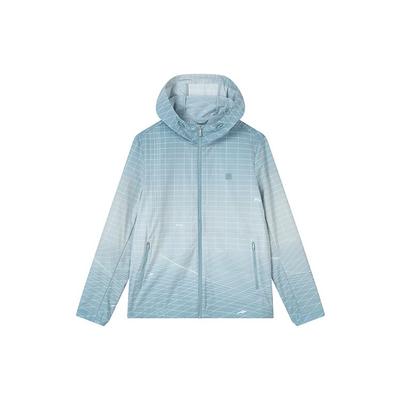 Solid Color Plaid Hooded Jacket Men Jackets Bamboo-Blue F11M317702F-BU