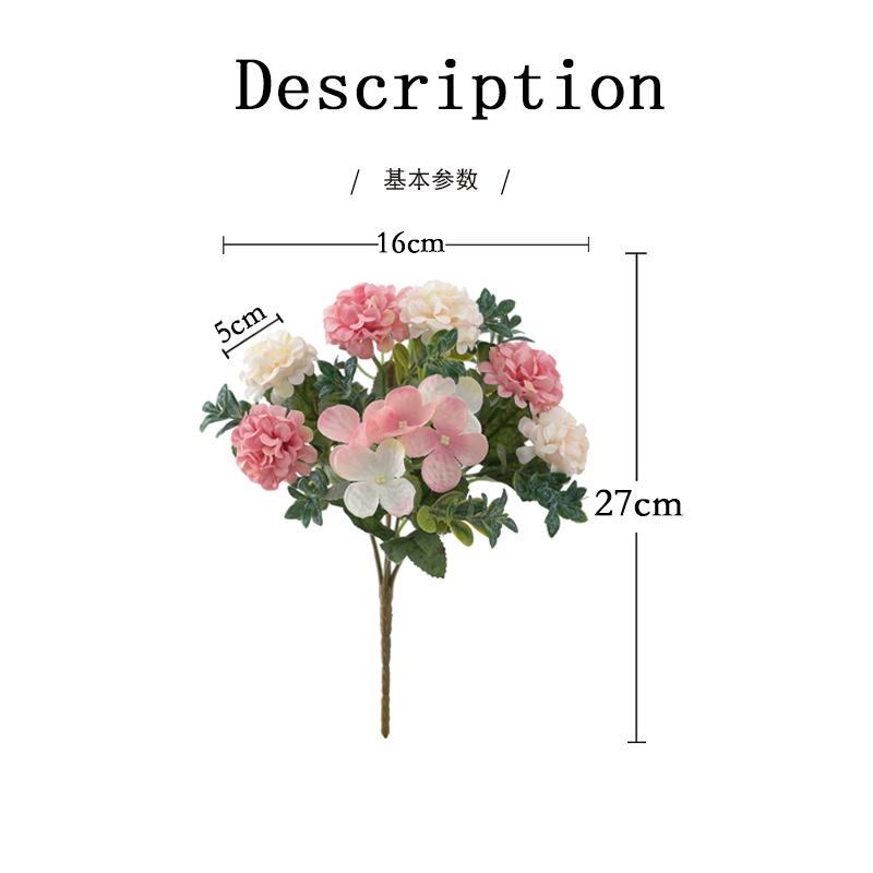 5-pronged Vintage Hydrangea, Silk Flower, Artificial Flower, Green Plant, Wedding Photography, Home Decoration Arrangement