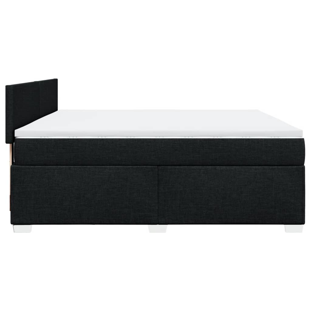 Box Spring Bed with Mattress Black 180 x 200 cm Fabric