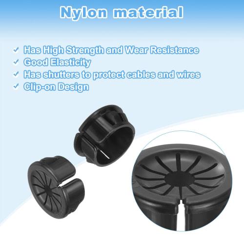 uxcell 10-Piece Grommet Cable Bushing, 22mm Mounting Diameter, Wire Hole Cap, Petal-Shaped Round Nylon, Wire Protection for Electrical Appliances, Aut