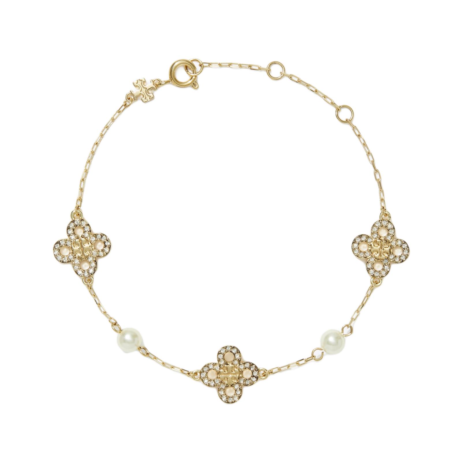 Tory Burch Logo Glass Bracelet Unisex Bracelets Gold 163713-782 F,Gold