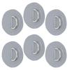 6 Pcs PVC D Ring Patch Elastic Rope Set Stainless Steel D Ring Patch Bungee Cord SetGray