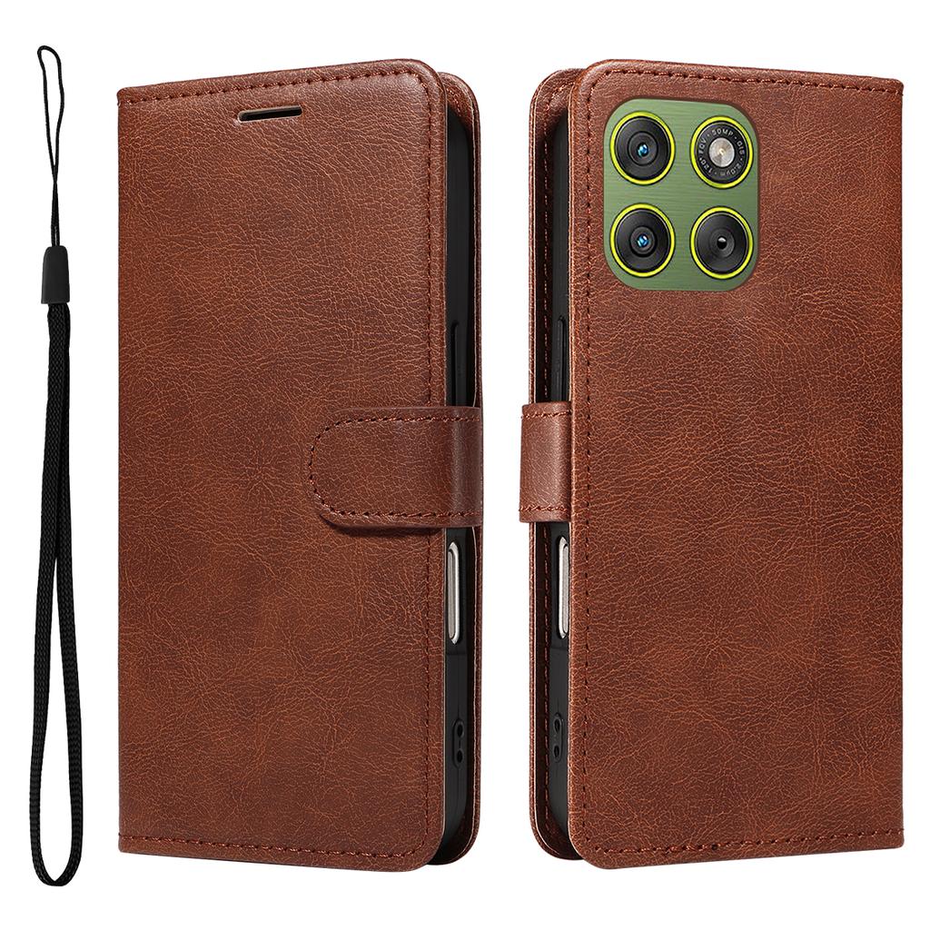 For Motorola Edge 70 5G Leather Wallet Case with Strap Solid Color Phone Stand Cover