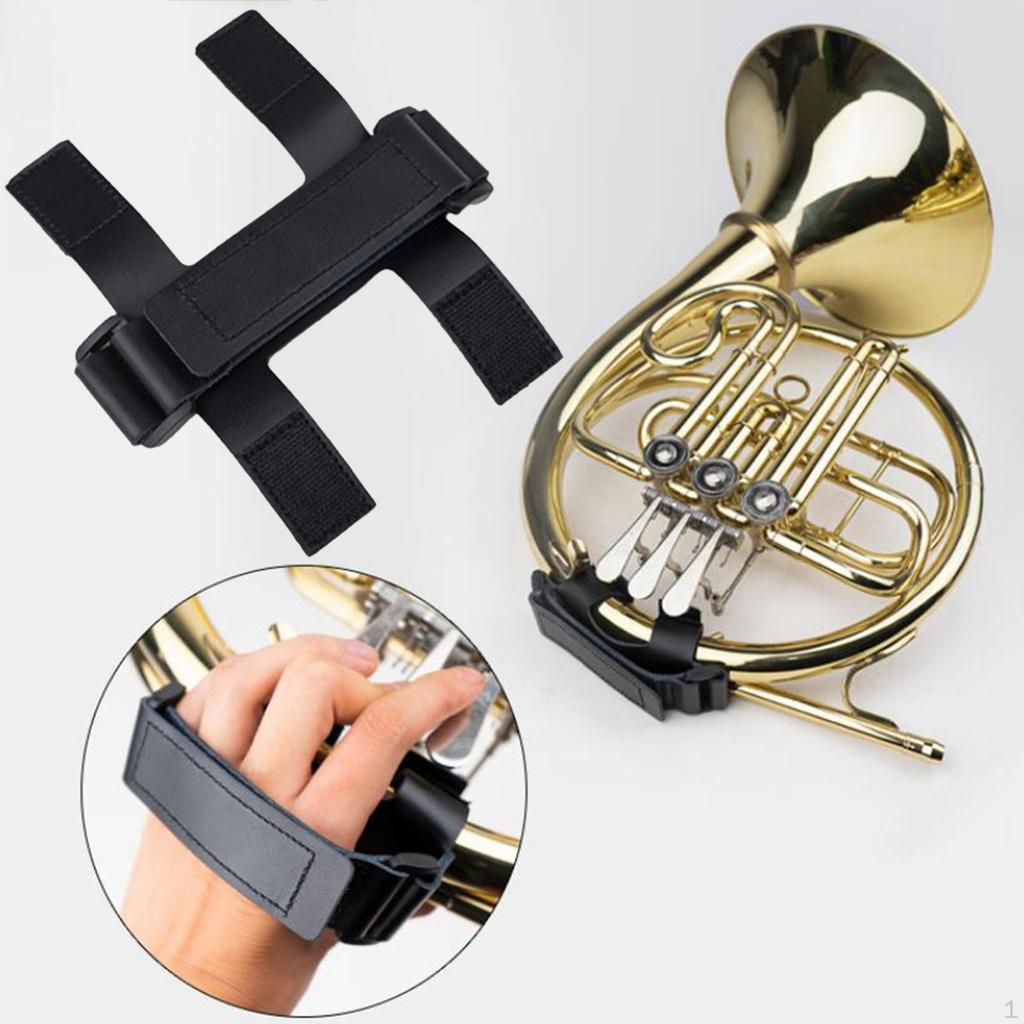 Adjustable French Horn Hand Guard - Premium Leather Wrap Cover for Practice and Performance