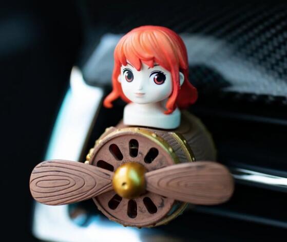 

Hot Car Air Outlet Fragrance Decoration Fan Anime One Piece Luffy Zoro Action Figure Ornament Toys Auto Interior Accessories