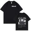 Rapper Frank Music Album T Shirt Blonde Ocean High Quality Oversized T-shirt Men Women  Retro Fashion T-shirts Streetwear
