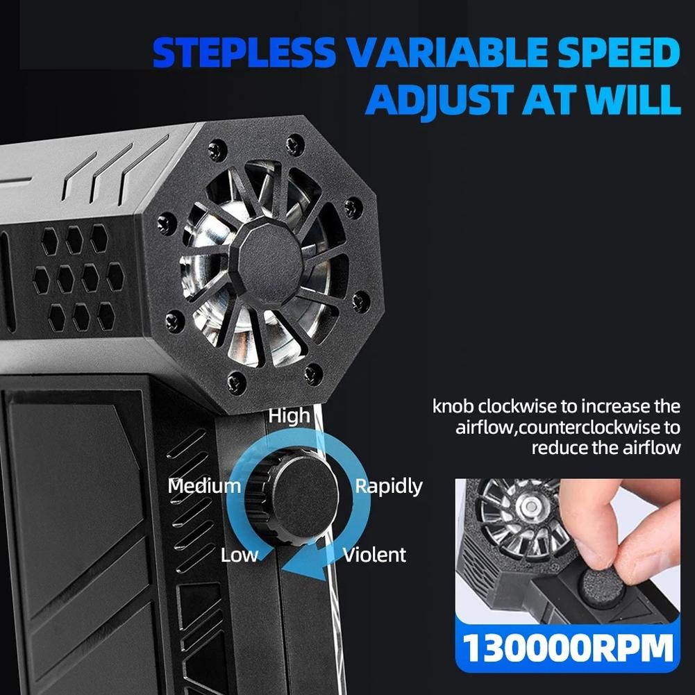 Compressed Air Duster-130000RPM Super Power Snow Blower, Adjustable Handheld Mini Blower Snow Master for Leaves,Snow,House & Car