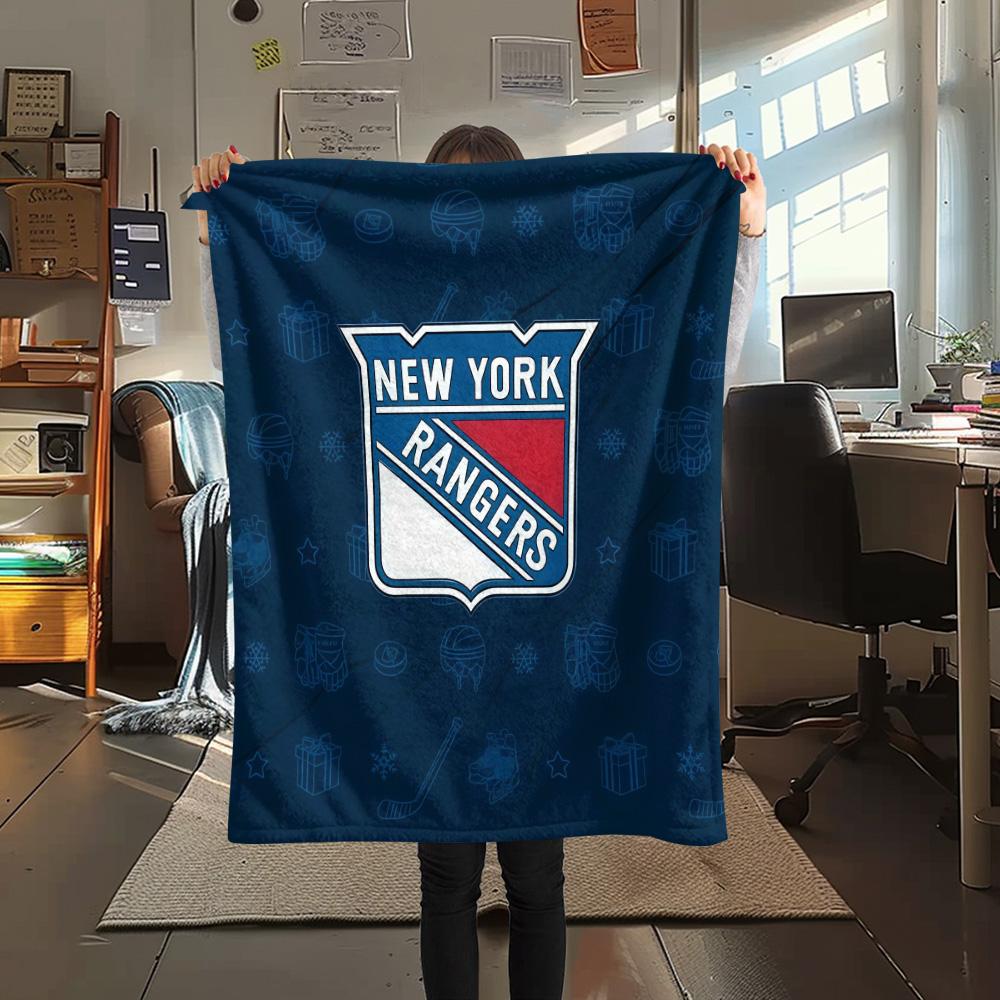 New York Rangers Flannel Blanket, High Quality Comfortable for All Seasons, Home Decor, Warmth and Comfort