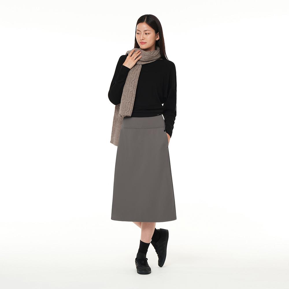 ANDAR Airwarm Brushed Relaxed Fit Midi Skirt