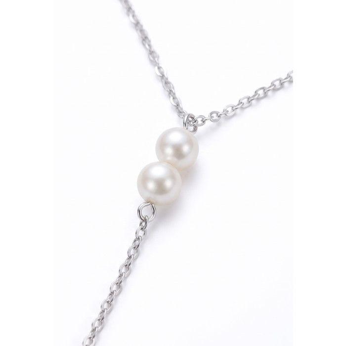Collier - PEARLS & COLORS - Perles de culture d'eau douce 3-4 mm - Argent 925 - Blanc naturel - 42 cm