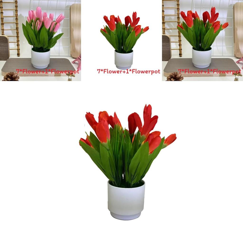 Tulip Faux Potted Plant Decorative Greenery For Party Decorations And Hospitality Settings