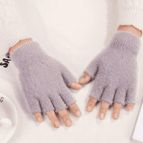 Hřejivé pletené rukavice bez prstů s možností ovládání dotykové obrazovky - Ideální do chladného počasí a pro studenty