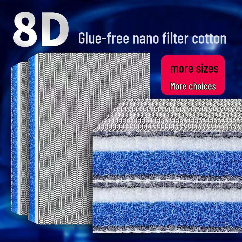 8D Glue-Free High-Density Washable Aquarium Filter Sponge for Water Purification