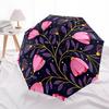 1PC Floral Pattern Automatic Folding Umbrella Portable Collapsible 8-Rib Umbrella for All Seasons, Casual Outdoor Accessory, A29