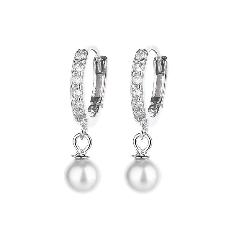 Pearl Earrings Women'S Niche Design Sense Light Luxury French Earrings Row Diamonds High Sense Earrings Ear Buckles