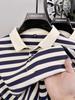 Men's Summer Striped Color Block Polo Shirt - Short Sleeve, Casual, Versatile Lapel T-shirt