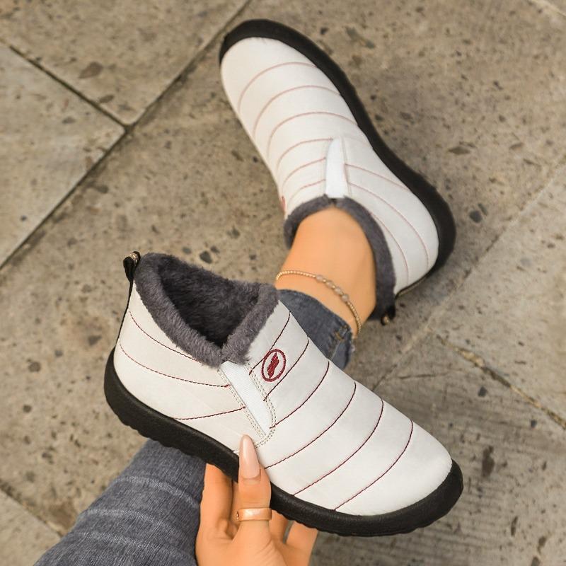 Women's Cotton Shoes, Large-sized Snow Boots, One-foot Fleece Cotton Boots, Cold-proof and Warm Women's Ankle Boots