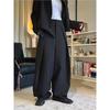 Fashion Pleated Loose Blazer Casual Pants For Women Spring Summer Solid Color Simple Commuter Trousers