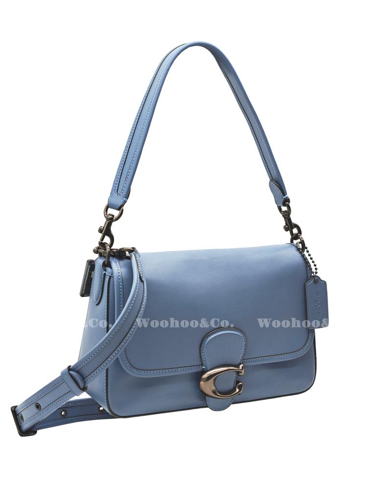 Coach Tabby 26 Flap Rhinestone C Logo Buckle Leather Shoulder Bag Women Shoulder Bag Washed-Denim C4823-V5D61