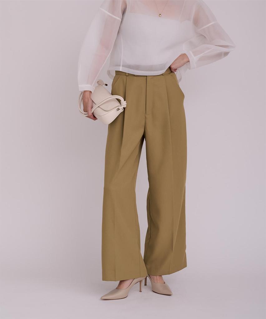 Beautiful Silhouette Wide Pants BFXN2070 SP Camel [Yours] One-Tuck Women's