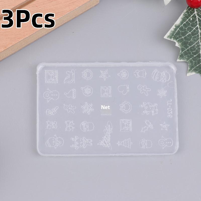 1/3/5Pcs Christmas Snowman Christmas Tree Silicone Nail Mold Palace Nail Decorations Diy Design Silicone Manicure Mold Nail Art