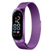 Waterproof Magnetic LED Digital Sports Watch for Students with Alloy Bracelet - Children's Gift