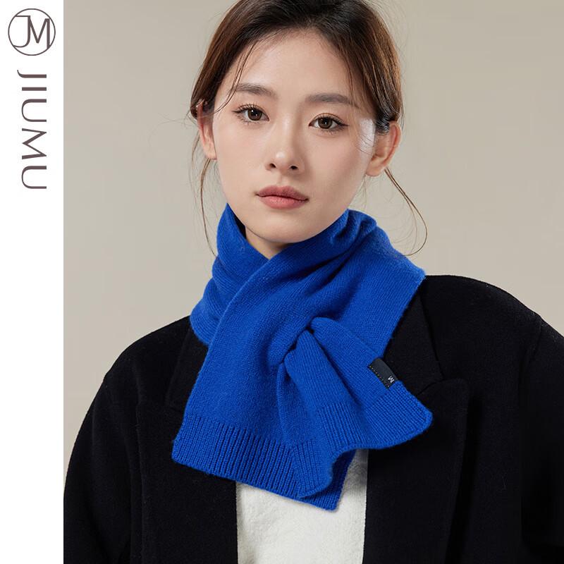 Pure Wool Knit Cross Scarf for Women