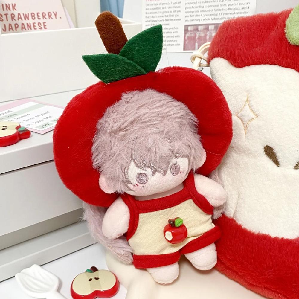 1 set Fruit Hat Cotton Doll's Clothes Red Set Plush Doll Clothes 20cm Cotton Doll