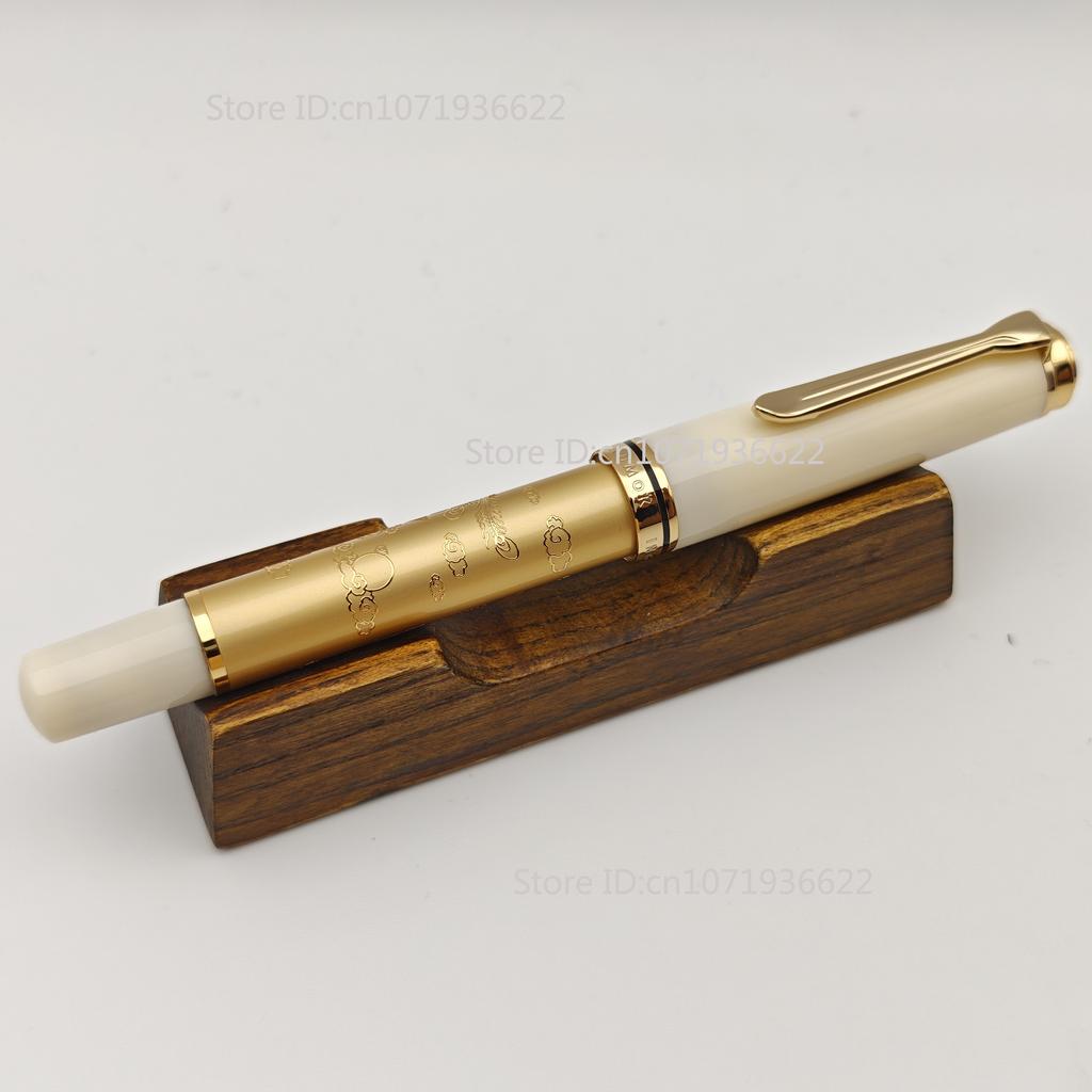 ADMOK M800 Divine Beast Essence Carved Edition No.6 Schmidt BOCK Piston Fountain Pen Plated 24K Dragon White Tiger Writing Pen