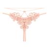 French Aesthetic Embroidered Sexy Panties Female Interest Hollow Interwoven Diamond Jewelry Temptation Open Crotch Free Hot Thong