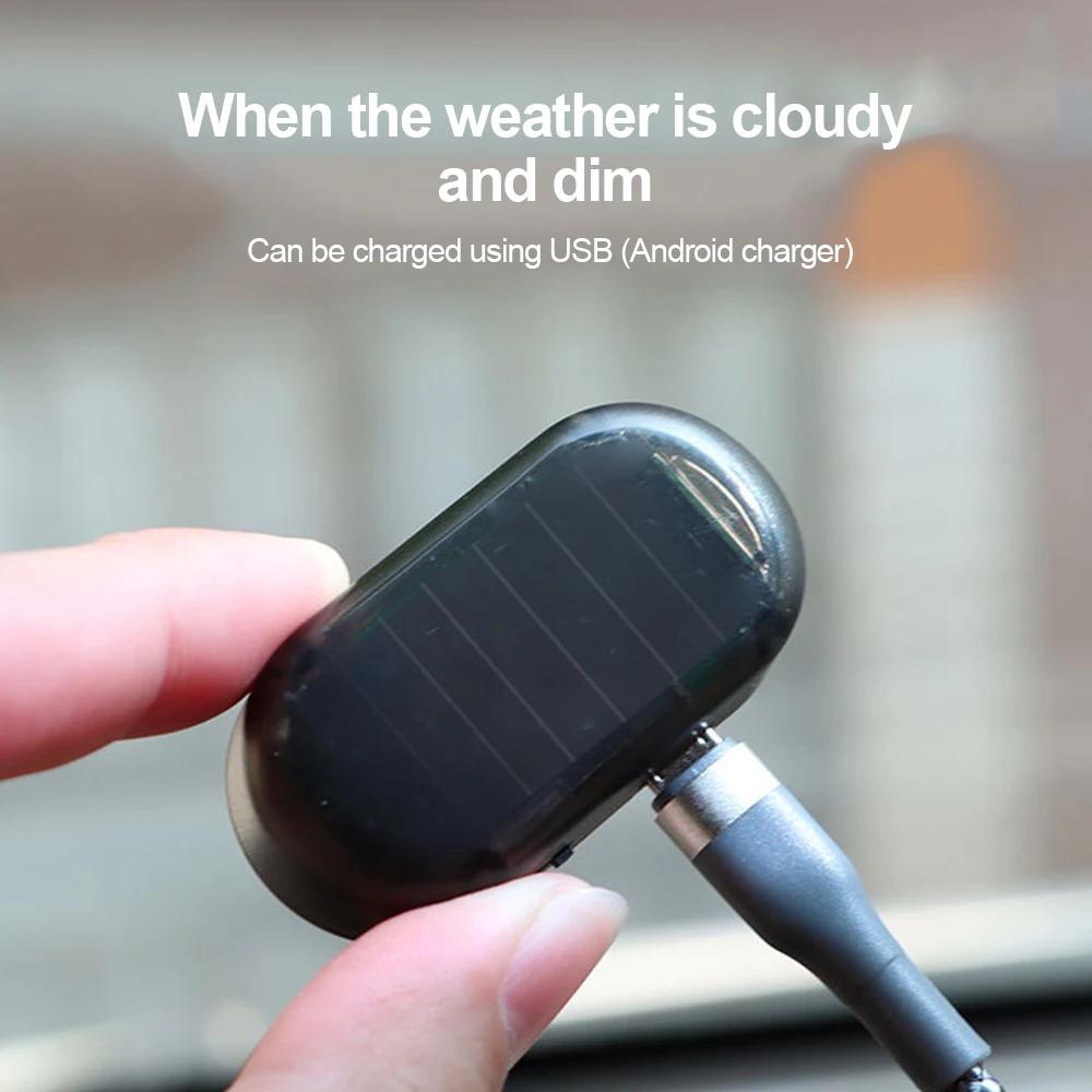 Car Solar Power Strobe Signal Light Fake Security Light Universal Flash Warning LED Light Alarm Lamp Anti-theft Caution
