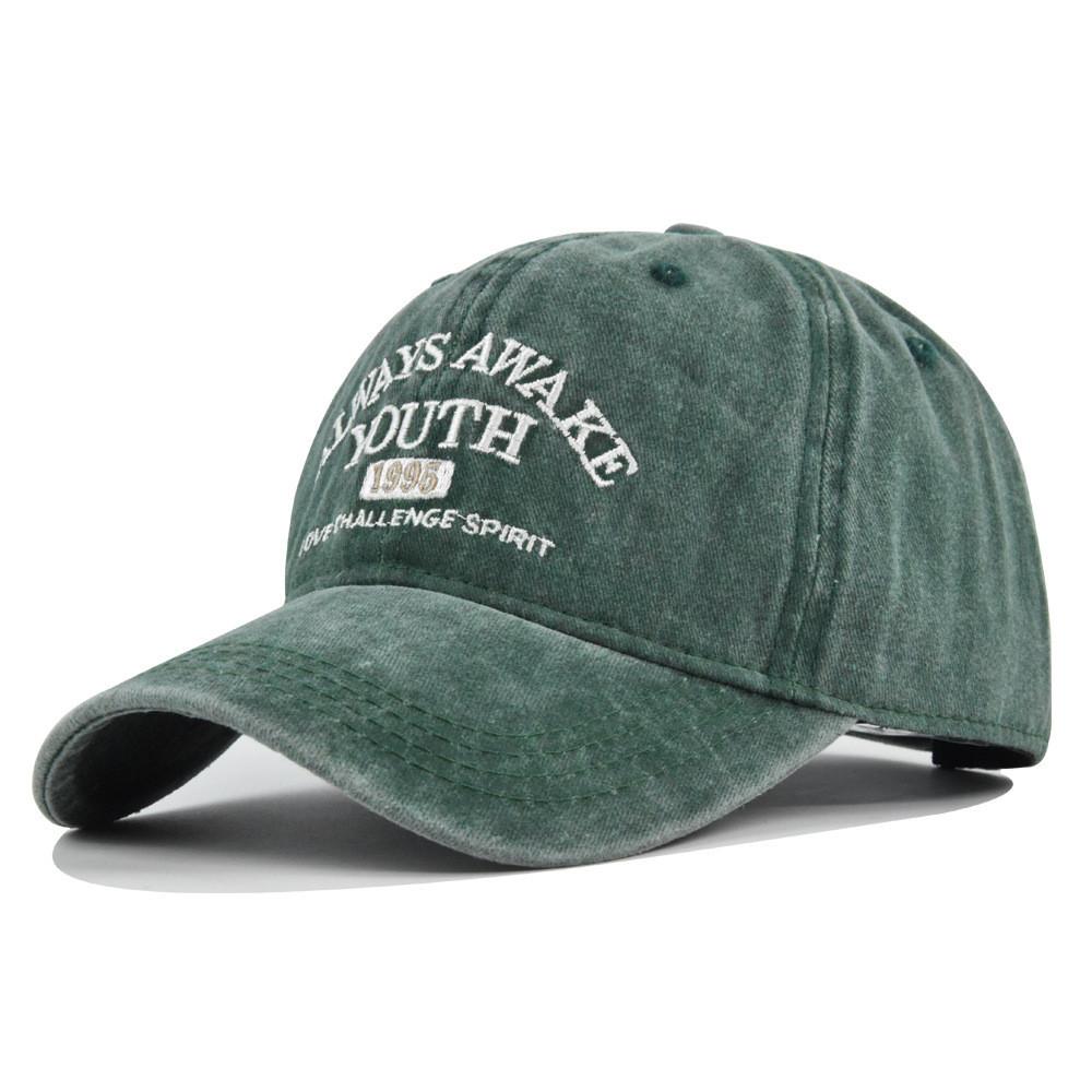 Hat Youth Baseball Letter Embroidered Retro Duck Tongue Hat Washed Old Hat Sun