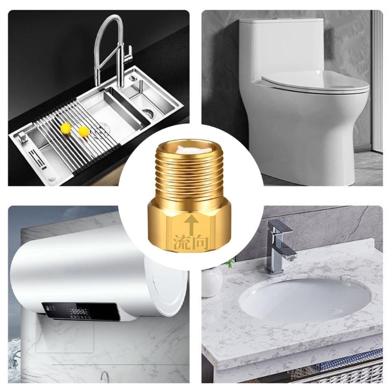 Brass Not Return Check Valves Heavy Duty Brass One Way Check Valves Simple Installation for Secure Water & Fuels Lines