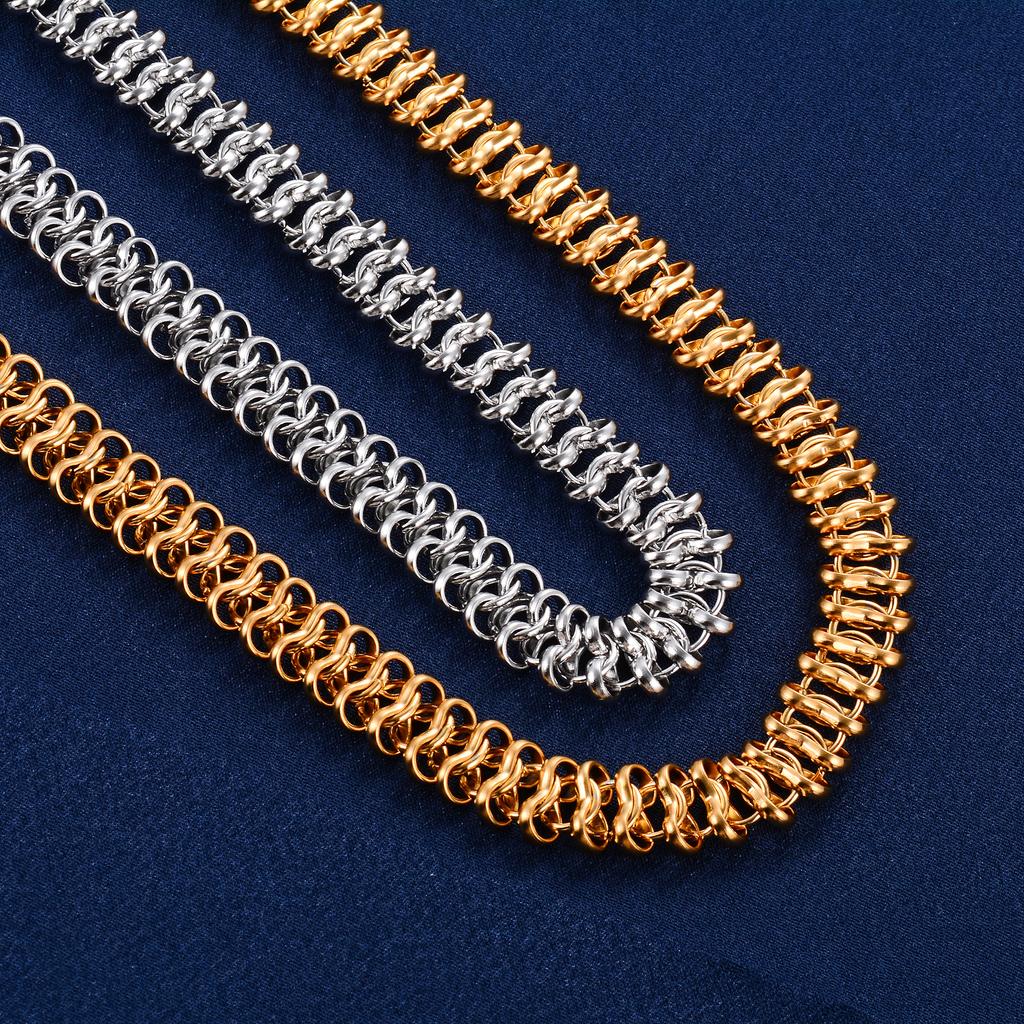 12mm Einzigartige Edelstahl Grobgliedrige Halskette Glied Centipede Kette für Männer Frauen Punk Hiphop Rock Junge Heavy Metal Schmuck Choker