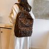 Leisure commuting college style large capacity women's backpack 2025 new leopard print back bag travel bag