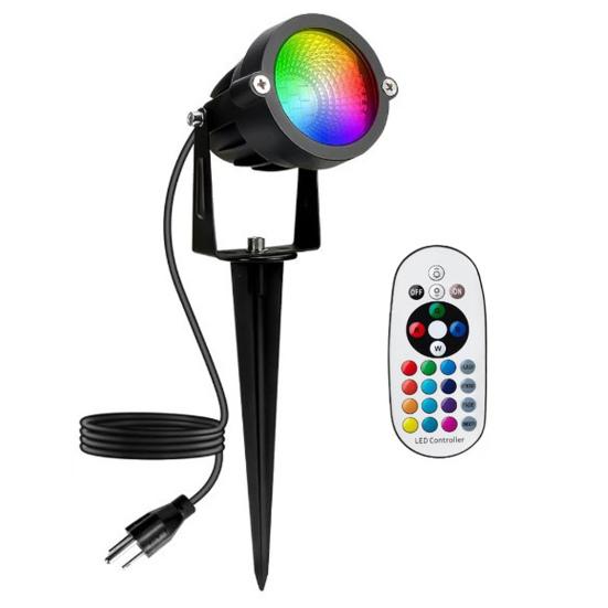 RGB Spotlights Outdoor LED Spot Light with Remote Control 12W RGB Color