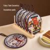 Ceramic Heat-Resistant Non-Slip Cork Coaster and Placemat, Retro European Style