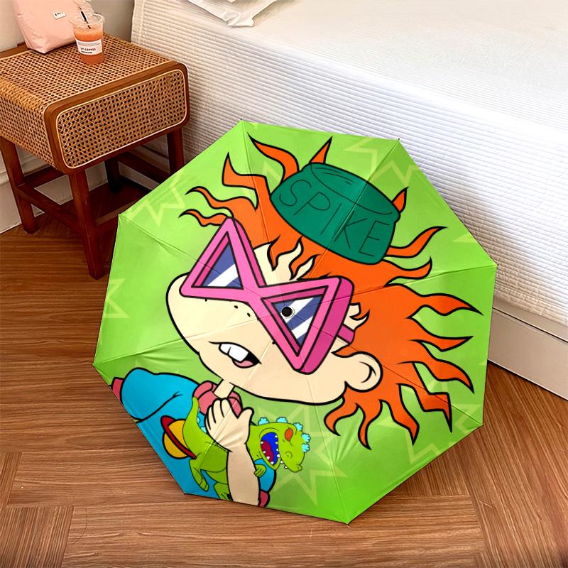Rugrats pattern, automatic folding umbrella, portable and foldable design, 8 ribs, a Christmas or birthday gift.